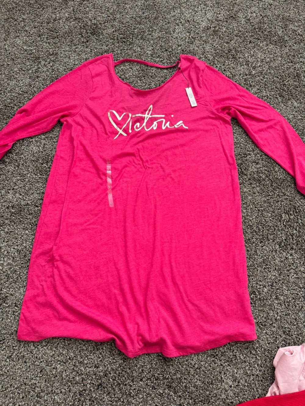 Victoria's Secret Hot Pink Logo Sleep Tee